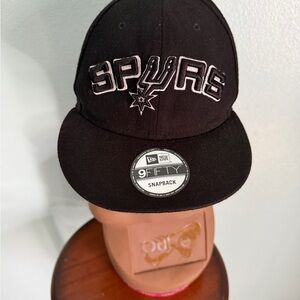 New Era Black Spurs Logo Snapback Hat
